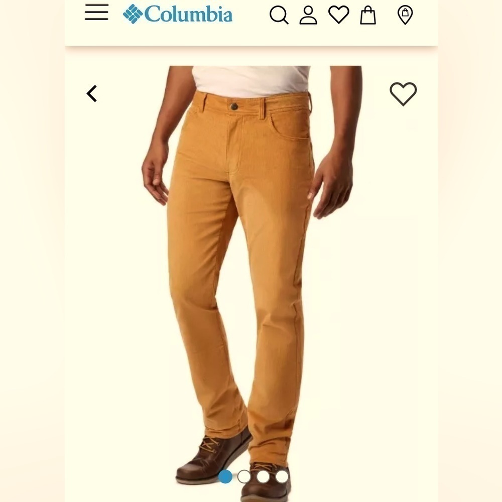 COLUMBIA Outdoor Corduroy Slim Fit Pants in Burnished Amber Men's 32X32